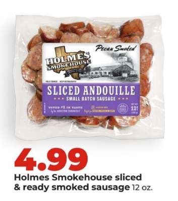 Holmes Smokehouse sliced & ready smoked sausage