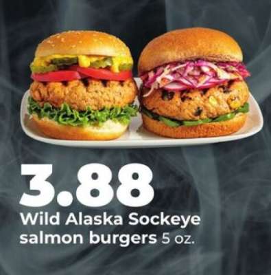 Wild Alaska Sockeye salmon burgers