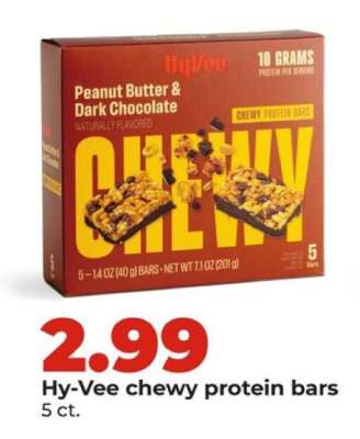 Hy-Vee chewy protein bars