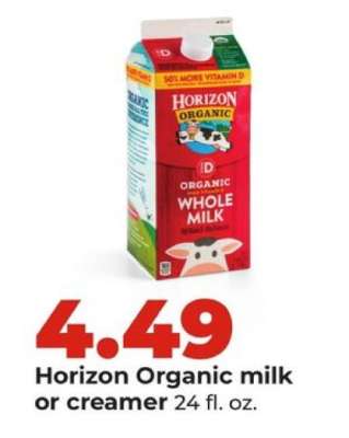 Horizon Organic milk or creamer