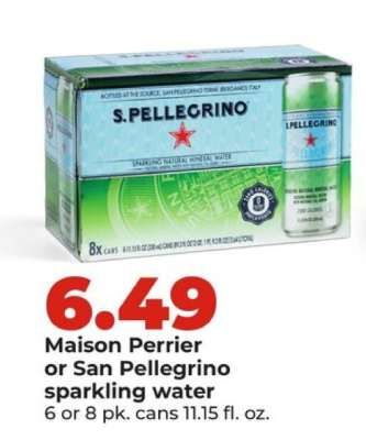 Maison Perrier or San Pellegrino sparkling water