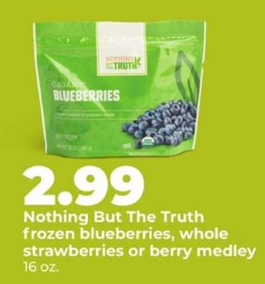 Nothing But The Truth frozen blueberries, whole strawberries or berry medley