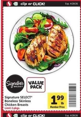 Signature Select Boneless Skinless Chicken Breasts