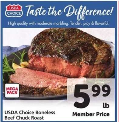 USDA Choice Boneless Beef Chuck Roast