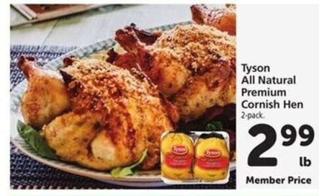 Tyson All Natural Premium Cornish Hen
