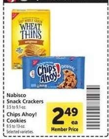 Nabisco Snack Crackers / Chips Ahoy! Cookies