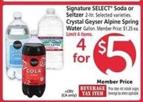 Signature SELECT Soda or Seltzer / Crystal Geyser Alpine Spring Water