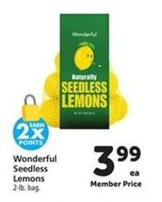 Wonderful Seedless Lemons