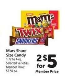 Mars Share Size Candy