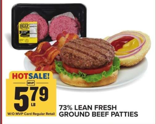 73% Lean Fresh Ground Beef Patties