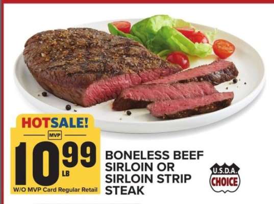 Boneless Beef Sirloin or Sirloin Strip Steak