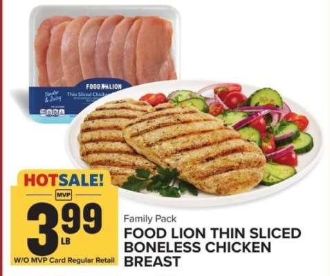 Food Lion Thin Sliced Boneless Chicken Breast