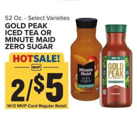 Gold Peak Iced Tea or Minute Maid Zero Sugar