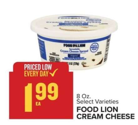 Food Lion Cream Cheese