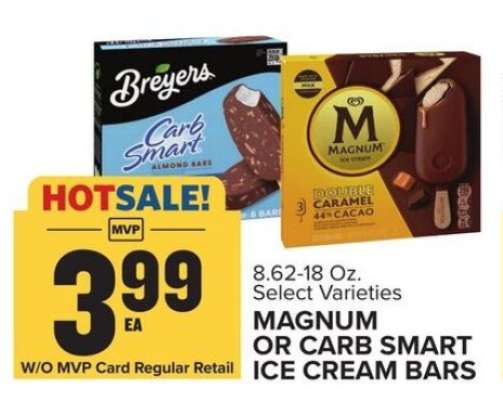 MAGNUM OR CARB SMART ICE CREAM BARS