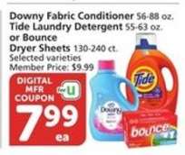 Downy Fabric Conditioner, Tide Laundry Detergent, or Bounce Dryer Sheets