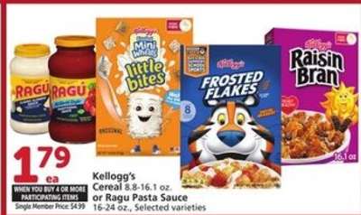 Kellogg's Cereal or Ragu Pasta Sauce