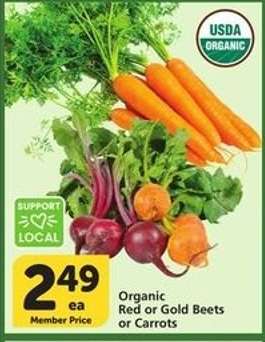 Organic Red or Gold Beets or Carrots