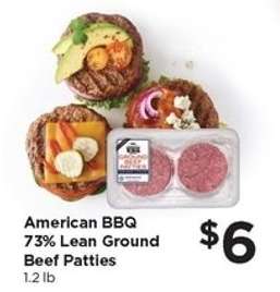 American BBQ 73% Lean Ground Beef Patties