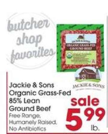 Jackie & Sons Organic Grass-Fed 85% Lean Ground Beef