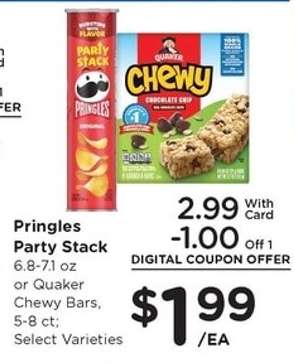 Pringles Party Stack or Quaker Chewy Bars
