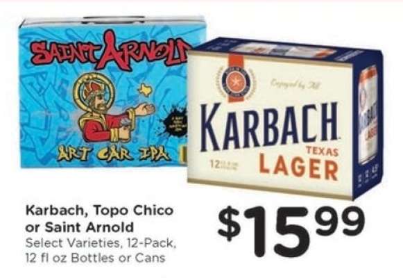 Karbach, Topo Chico or Saint Arnold