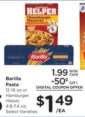 Barilla Pasta or Hamburger Helper