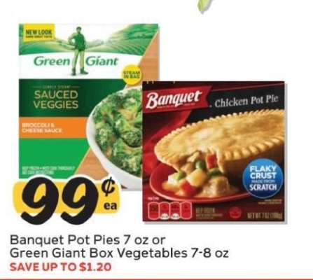 Banquet Pot Pies or Green Giant Box Vegetables