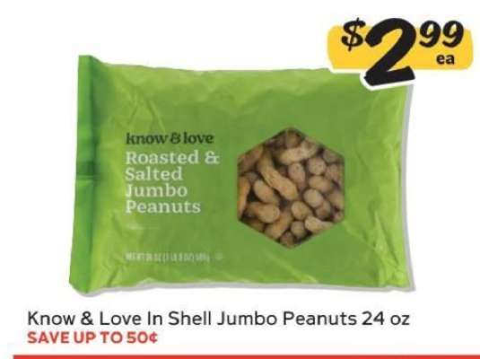 Know & Love In Shell Jumbo Peanuts