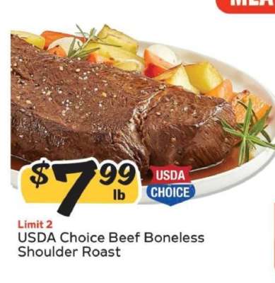 USDA Choice Beef Boneless Shoulder Roast