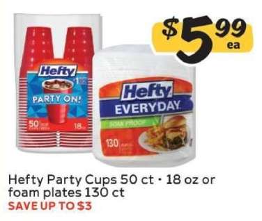 Hefty Party Cups or Foam Plates