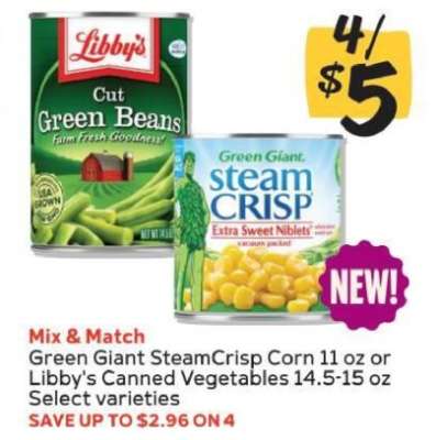 Green Giant SteamCrisp Corn or Libby's Canned Vegetables