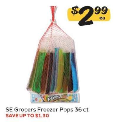 SE Grocers Freezer Pops 36 ct