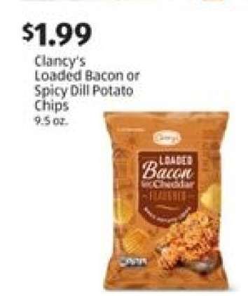Clancy's Loaded Bacon or Spicy Dill Potato Chips