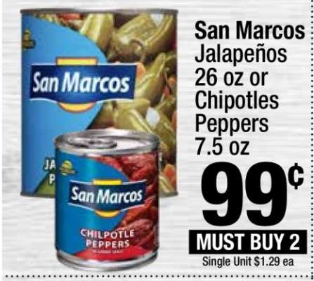 San Marcos Jalapeños or Chipotles Peppers