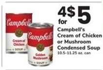 Campbell's Cream of Chicken or Mushroom Condensed Soup