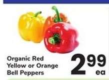 ORGANIC RED, YELLOW OR ORANGE BELL PEPPERS