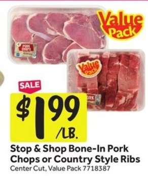 Stop & Shop Bone In Pork Chops or Country Style Ribs