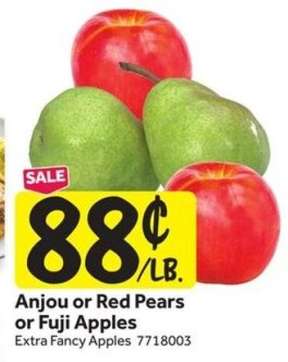 Anjou or Red Pears or Fuji Apples