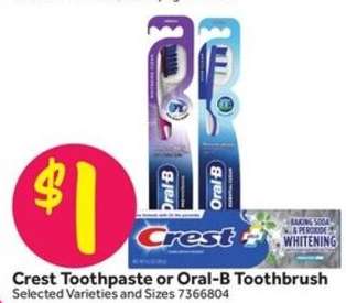 Crest Toothpaste or Oral-B Toothbrush