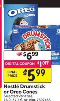 Nestlé Drumstick or Oreo Cones