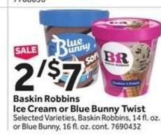 Baskin Robbins Ice Cream or Blue Bunny Twist