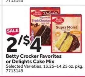 Betty Crocker Favorites or Delights Cake Mix