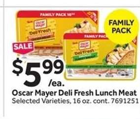 Oscar Mayer Deli Fresh Lunch Meat