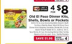 Old El Paso Dinner Kits, Shells, Bowls or Pockets