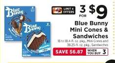 Blue Bunny Mini Cones & Sandwiches