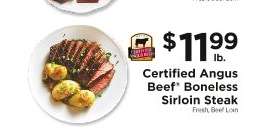 Certified Angus Beef Boneless Sirloin Steak
