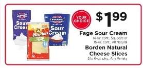 Fage Sour Cream / Borden Natural Cheese Slices