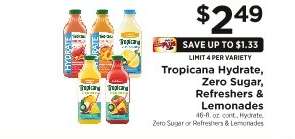 Tropicana Hydrate, Zero Sugar, Refreshers & Lemonades