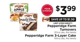 Pepperidge Farm Turnovers or 3-Layer Cake